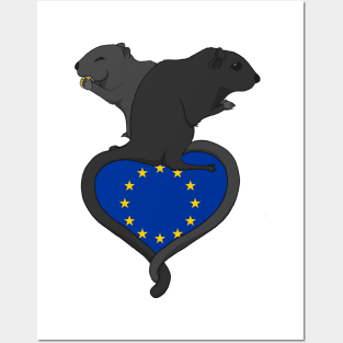 Gerbil European Union (dark) Posters and Art